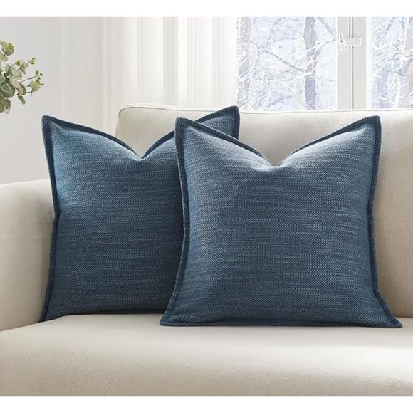 meekio home Other - Set of 2 Marine Blue Pillow Covers 18 x 18"Textured Throw Pillow Covers NWOT